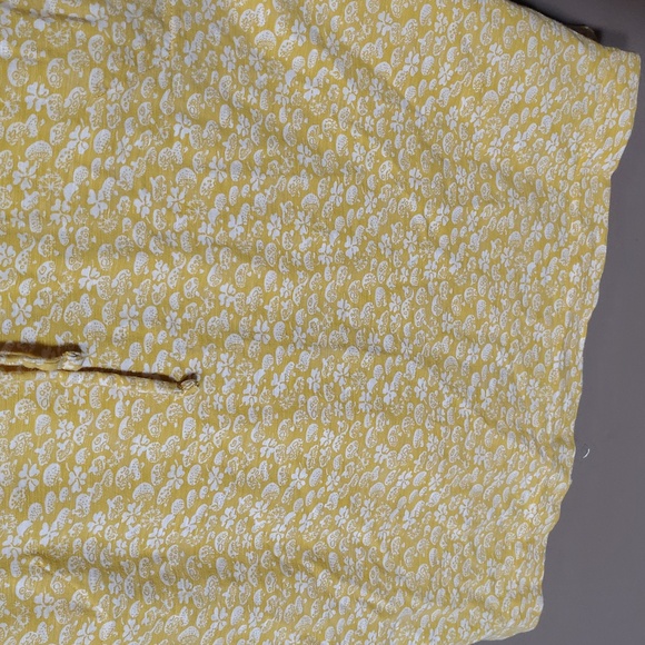 Duluth Trading Company Gold Dress W Mushroom Print, Front Tie & Pockets M - Picture 5 of 7